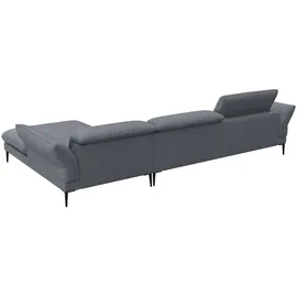 flexlux Ecksofa "Salino, Funktionssofa mit Recamiere, Relaxsofa, Ecksofa", blau (navy blau), B:340cm H:88cm T:182cm, 62% Polyester, 17% Cotton, 14% Viscose, 7% Linen, Sofas, Ecksofa, Sofa mit Arm- und Kopfteil-Verstellungen, Kaltschaum & Stahl-Wellen