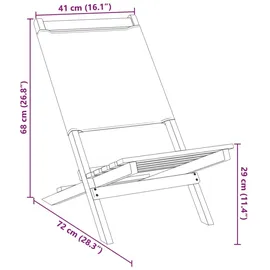 vidaXL Gartenstuhl 52 x 72 x 175 cm cremeweiß klappbar 6 St.