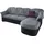 DOMO collection Eckcouch Kunstleder 3-Sitzer Schwarz/Silber