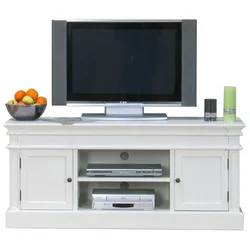 Ebuy24 Amaretta Tv Möbel Breite 137 cm, Höhe 60 cm antik weiß, antik patinert.