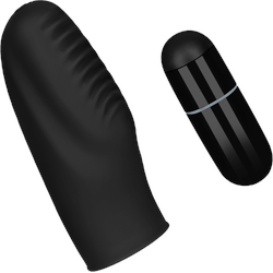 Silikon-Fingervibrator, 7,5 cm, schwarz