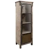 Massivmoebel24 Vitrine Mango 60 x 40 x 180 cm Braun