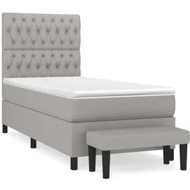 vidaXL Boxspringbett 100 x 200 cm Hellgrau