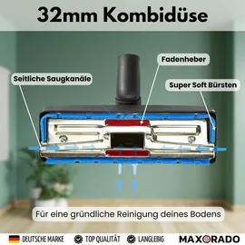 Maxorado Bodendüse + Schlauch + Staubsaugerrohr Ersatzteile Set 32mm