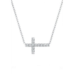 Elli Collier Kreuz Symbol Kristalle 925 Silber weiß