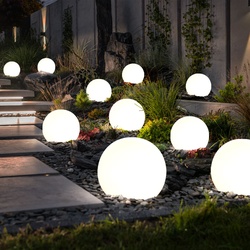Kugelleuchte Solar 10 cm Solarleuchte Kugel Garten LED Gartendeko Solarkugel für Außen klein, Leuchtdauer ca. 6-8 Stunden, H 38 cm, 10er Set