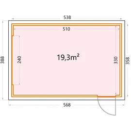 Telluria Garage Classico 3,88 x 5,68 m weiß