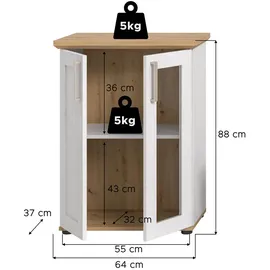 xonox.home Vitrine Verona 64 x 37 x 88 cm Weiß