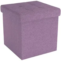 Intirilife Faltbare Sitzhocker 30x30x30 cm in LOTUS ROSA - Sitzwürfel mit Stauraum aus Stoff mit Mulden