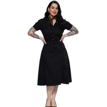 Queen Kerosin Workwear Kleid Schwarz M