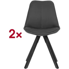 Wohnling 2er-Set Esszimmerstühle Kunststoff schwarz, 52 cm