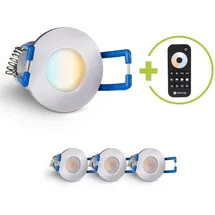 Longlife LED Einbaustrahler Mini 3W CCT 2700K-6500K IP65 - Farbe: silber - Anzahl: 4x