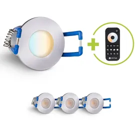 Longlife LED Einbaustrahler Mini 3W CCT 2700K-6500K IP65 - Farbe: silber - Anzahl: 4x