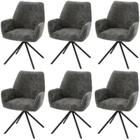 Mendler 6er-Set Esszimmerstuhl HWC-G67, Küchenstuhl Stuhl mit Armlehne, drehbar