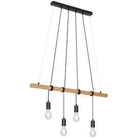 Briloner 4-flg. 25W 60 cm Holz/Metall schwarz