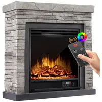 KESSER KESSER® Elektrokamin Standkamin - Kamin elektrisch mit LED 3D-Flammeneffekt, Mit Heizung Heizfunktion, Elektro Kamin mit 1800W Leistung, Wochentimer, Thermostat, Fernbedienung, dimmbar