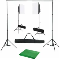 vidaXL Fotostudio-Set mit Softboxen und Hintergrundsystem