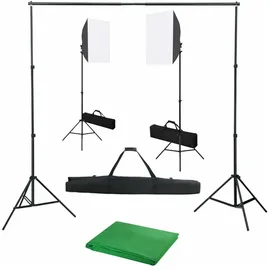 vidaXL Fotostudio-Set mit Softboxen und Hintergrundsystem