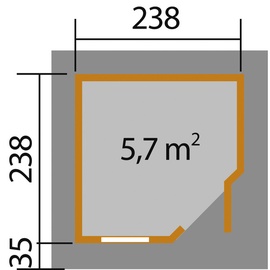 Weka Fides 1 2,40 x 2,40 m schwedenrot