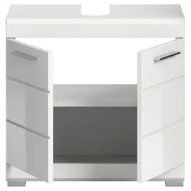 xonox.home Waschbeckenunterschrank Scout 60 x 56 x 34 cm Weiß Hochglanz