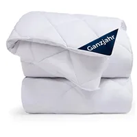 Blumtal Ganzjahresdecke, Weiß, Füllung: Polyester, Rechteckig, 200x220 cm, Oeko-Tex®
