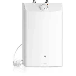 Kleinspeicher AEG HAUSTECHNIK "Huz 10 ÖKO, Untertischboiler 5 Liter", weiß, B:29,6cm H:50,6cm T:27,6cm, Speichererhitzer, Niederdruck, mit Thermostop, mit Stecker