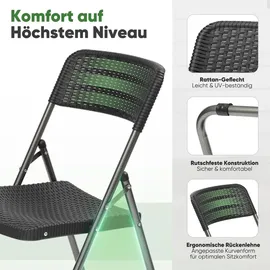 Sekey Campingstuhl 4er Set Schwarz