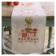 Vervaco Tischläufer Kreuzstich Stickpackung Geschenke unter dem Weihnachtsbaum, Zählmuster, 29x102cm