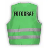 Fassbender-Druck WARNWESTEN - Sicherheitsweste GRÜN Warnweste nach EN ISO 20471 zertifiziert - Warn Weste FOTOGRAF - Unisex mit hochwertigem Reflektorstreifen (GRÜN I 3XL/4XL I 1St.) - 3XL-4XL