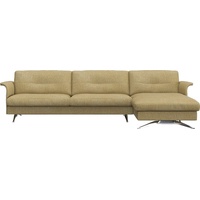 FLEXLUX Ecksofa Glow, super bequem durch hochwertigem Sitzaufbau mit Federkern, L-Form, Modernes skandinavisches Design gelb