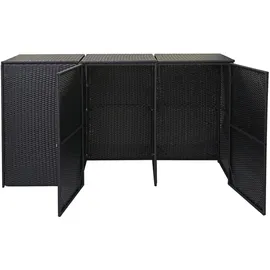 Mendler 3er-Mülltonnenverkleidung HWC-E25 schwarz