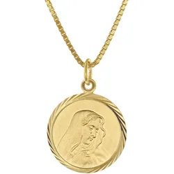 trendor 41408 Madonna Anhänger 333 Gold mit vergoldeter Silberkette, 50 cm