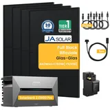 Balkonkraftwerk mit Speicher Anker Solix Solarbank 2 E1600 Pro mit JaSolar 1760W(+528W) Full Black Bifaziale Solarmodule und Anker Smarten Zähler