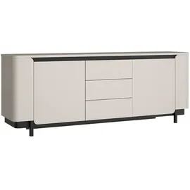 Quartier Sideboard VODOL 205x78 cm Sand/Schwarz