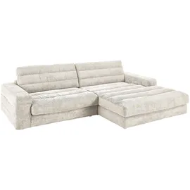KAWOLA Ecksofa Lana Cord Recamiere rechts cremeweiß