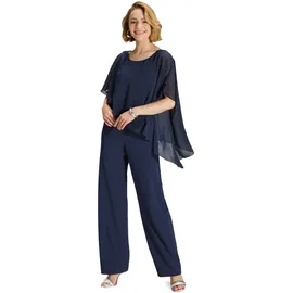 Swing Jumpsuit mit Rundhalsausschnitt, Marine, 48