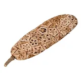 NaDeco Korkfrucht flach, Länge ca. 20-30 cm, handgemacht aus Mahagoni Kernen | exotische Dekoration | Naturdeko für große Schale | Exotische Dekoration aus Indonesien