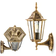 Kobi Außenwandleuchte Aluminium 37,0 cm 1x E27 50 W IP54 Gold