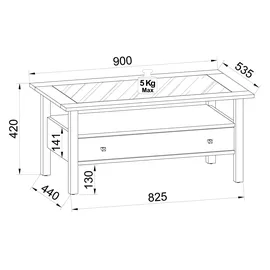 VCM Lingis L weiß 90 x 54 x 42 cm