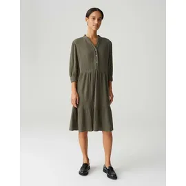 Opus Damen Minikleid | Volantkleid WOLKA in weich fallender Crash-Optik Olive Leaf, 40 - 40