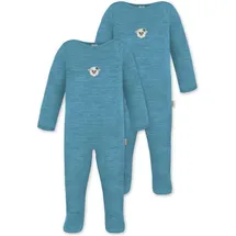 normani Outdoor Sports 2er Pack Baby Merino Strampler „Levin" in Blau | Gr.: 80