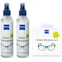 ZEISS Brillen Reinigungstücher oder Reinigungsspray zur schonenden & gründlichen Reinigung Ihrer Brillengläser - alkoholfrei (2x240+Tuch)
