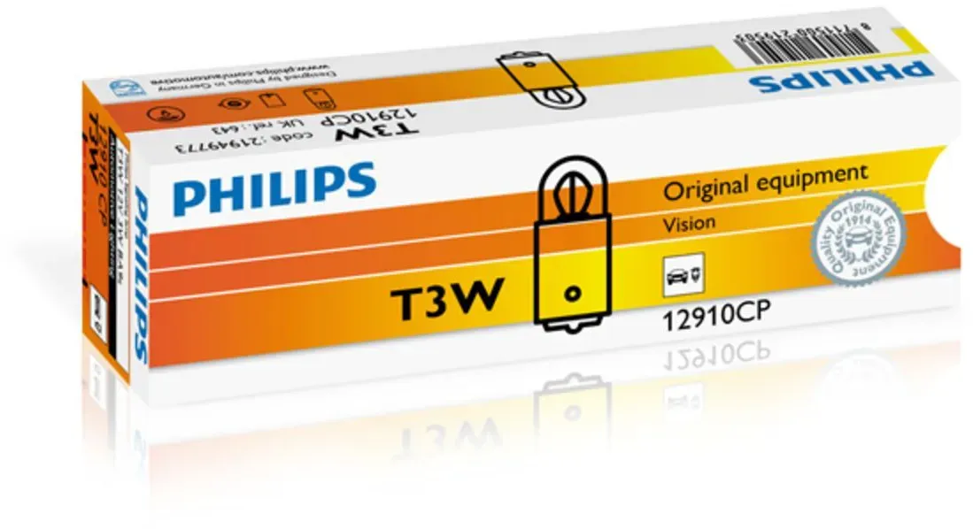 Ampoule secondaire PHILIPS T3W 12V, 3W