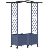 vidaXL Hochbeet mit Rankgitter und Dach 125 x 40 x 144 cm Grau