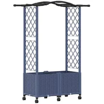 vidaXL Hochbeet mit Rankgitter und Dach 125 x 40 x 144 cm Grau