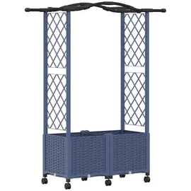 vidaXL Hochbeet mit Rankgitter und Dach 125 x 40 x 144 cm Grau