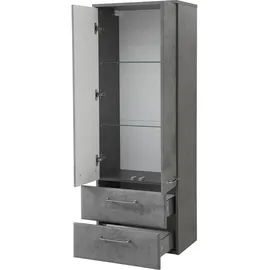 Saphir Quickset 945 Badschrank 50 x 136,1 x 33 cm Grau/Silber