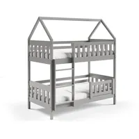 masseno Etagenbett ELENA 80 x 190 cm Kiefer massiv grau