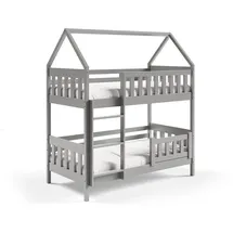 masseno Etagenbett ELENA 80 x 190 cm Kiefer massiv grau