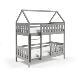 masseno Etagenbett ELENA 80 x 190 cm Kiefer massiv grau